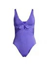 Robin Piccone Women's Ava Plunge Bow One-piece Swimsuit In Ube