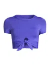 Robin Piccone Ava Knot Front Tee Bikini Top In Ube