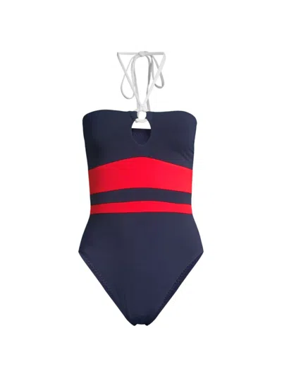 ROBIN PICCONE WOMEN'S BABE STRIPED ONE-PIECE SWIMSUIT