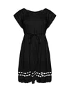 Robin Piccone Women's Jo Flounce Cotton Minidress In Black