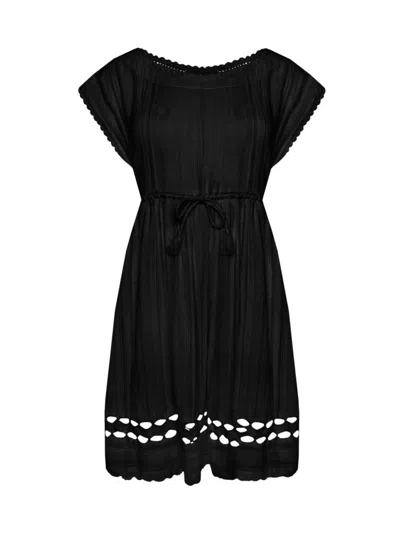 Robin Piccone Women's Jo Flounce Cotton Minidress In Black