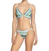 Robin Piccone Women's Lyra Stripe Tie Side Bikini Bottom In Blue Honeydew In Multi