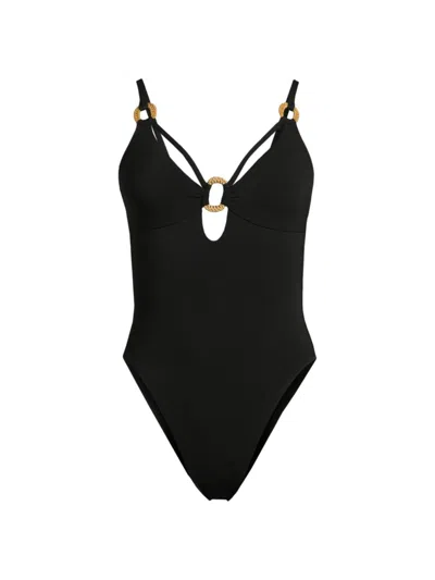 Robin Piccone Women's Margot Lingerie Strappy One-piece In Black