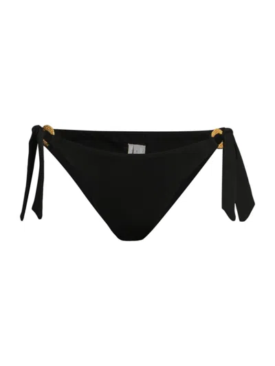 Robin Piccone Women's Margot Raffia-ring Bikini Bottom In Black