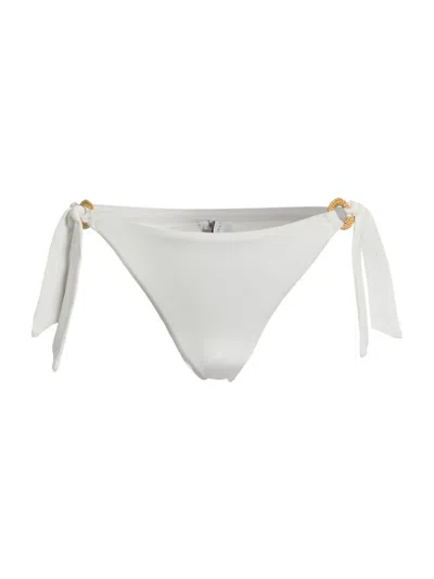 Robin Piccone Women's Margot Raffia-ring Bikini Bottom In White