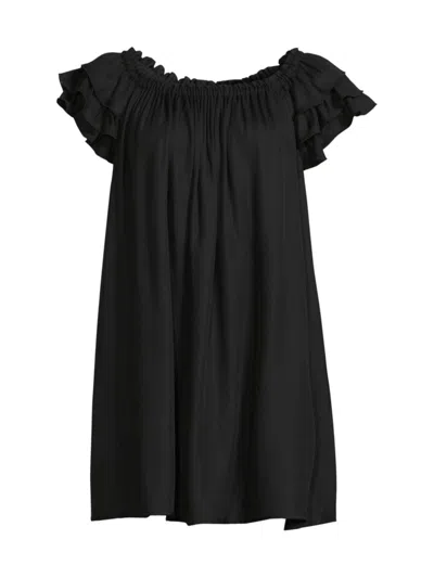 Robin Piccone Women's Ruffle Shift Dress In Black