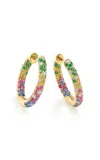 Robinson Pelham 14ct Yellow Gold Disco Sister Earrings In Multi
