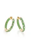Robinson Pelham 14ct Yellow Gold Green Disco Sister Earrings In Green