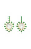 Robinson Pelham 14ct Yellow Gold Green Mini Daystar Earrings