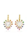 Robinson Pelham 14ct Yellow Gold Mini Daystar Earrings In Multi