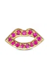 Robinson Pelham 14k Yellow Gold Lips Earring In Brown
