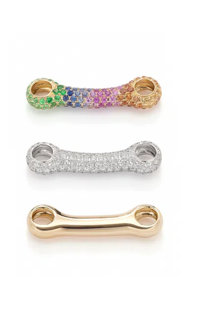 Robinson Pelham 18ct Yellow Gold Identity Bar In Multi