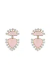 Robinson Pelham 18k Yellow Gold Pink Opal Heart Earrings In Pink