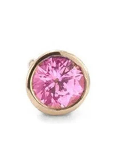 Robinson Pelham 18k Yellow Gold Strobe Sapphire Earring In Pink