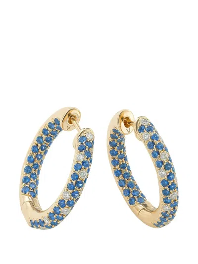 Robinson Pelham Disco Sister Blue Sapphire And Diamond Hoop Earrings