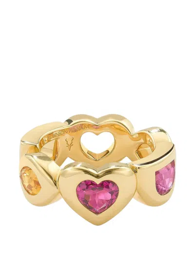 Robinson Pelham Sapphire Tourmaline Heart-shape Ring In Gold
