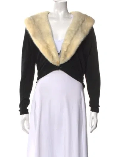 Pre-owned Robinson's California Open Front Sweater In Black