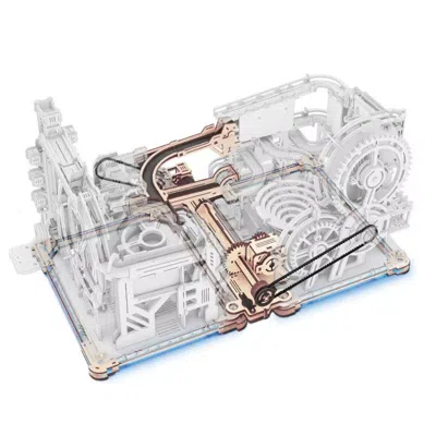 Robotime Rokr Electric Marble Run With Led Lighting - 3d Puzzle Toy Spaceport For Kids And Children, Connect 