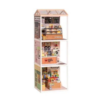 Robotime Rolife Super Creat Plastic Building Blocks Diy Miniature House Kit - 3d Puzzle For Kids And Adults, 