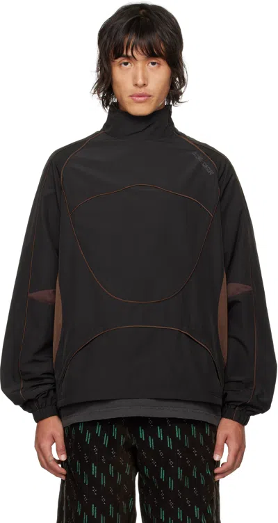 Robyn Lynch Black & Brown Pullover Jacket In Black/ Brown
