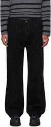Robyn Lynch Black Laser Etched Eire Motif Jeans In Black