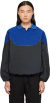 Robyn Lynch Blue & Black Pullover Polo In Blue / Black