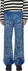 Robyn Lynch Blue Laser Etched Map Jeans In Blue