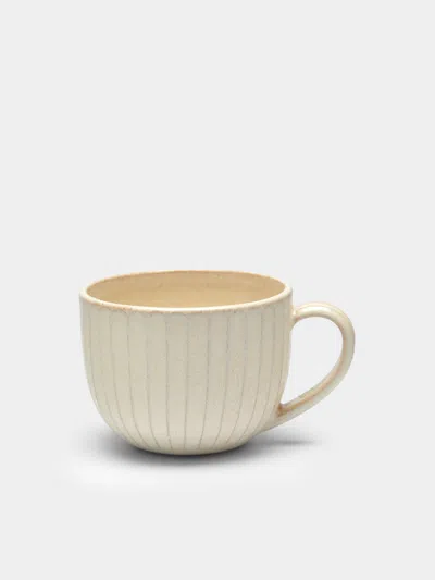 Robynn Storgaard Ceramic Ribbed Mug  Abask Luxury Gift In Gold