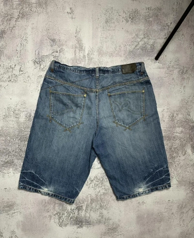 Pre-owned Rocawear X Vintage Distressed Baggy Rocawear Shorts In Blue