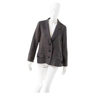 Pre-owned Rocco Barocco Vintage Polka Dot Black Wool Blazer
