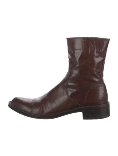 Pre-owned Rocco P Leather Boots In Brown