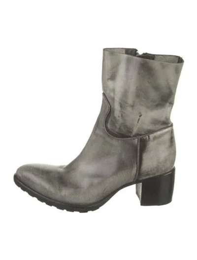 Pre-owned Rocco P Leather Boots In Grey