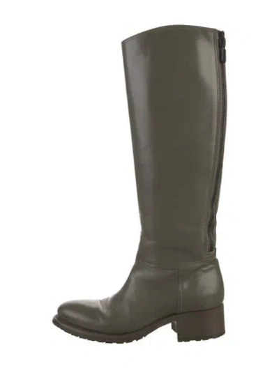 Pre-owned Rocco P Leather Riding Boots In Green