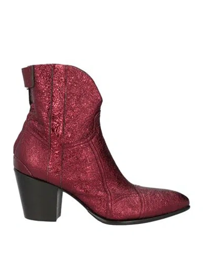 Rocco P Woman Ankle Boots Burgundy Size 10 Leather In Red ModeSens