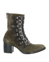 Rocco P . Woman Ankle Boots Military Green Size 8 Leather