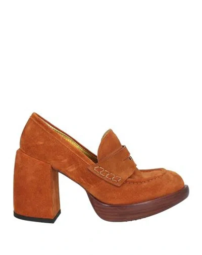 Rocco P . Woman Loafers Tan Size 7 Leather In Brown