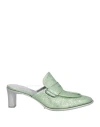 Rocco P . Woman Mules & Clogs Light Green Size 8 Soft Leather In Green
