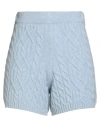 Rocco Ragni Woman Shorts & Bermuda Shorts Sky Blue Size M Merino Wool, Viscose, Polyamide, Cashmere In Blue