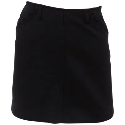 Pre-owned Roccobarocco 1990s Black Mini Skirt Size 42 Polyamide Acetate Italy