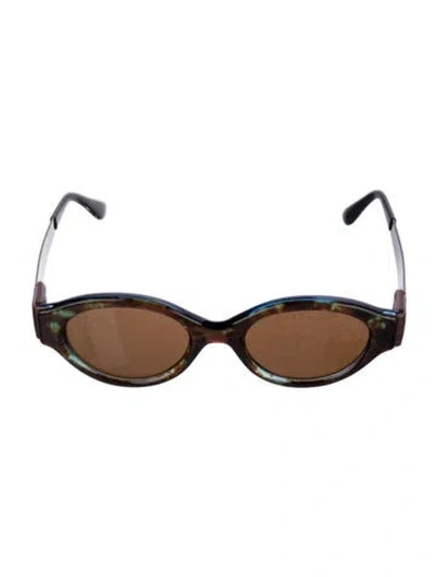 Pre-owned Roccobarocco Cat-eye Tinted Sunglasses In Brown