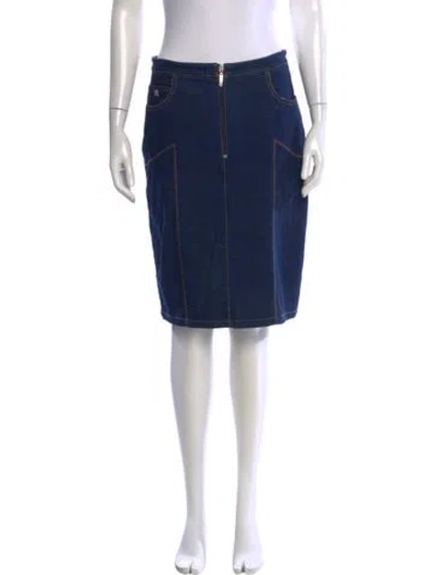 Pre-owned Roccobarocco Knee-length Skirt In Blue