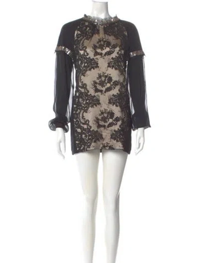 Pre-owned Roccobarocco Lace Mini Dress In Multi