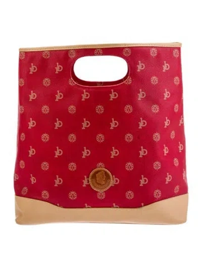 Pre-owned Roccobarocco Leather Top Handle Bag In Red