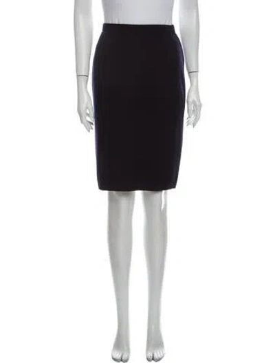 Pre-owned Roccobarocco Merino Wool Knee-length Skirt In Blue