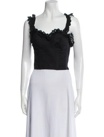 Pre-owned Roccobarocco Square Neckline Sleeveless Crop Top In Multi