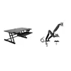 Rocelco 45" Height Adjustable Standing Desk Converter With Dual Monitor Mount