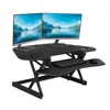 Rocelco 46" Height Adjustable Corner Standing Desk Converter With Ac Outlet In Black