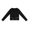Roch Perel Women's Backless Silk Tie Sweater- Black In Black