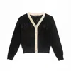 Roch Perel Women's Black Pointelle Floral Stud Cardigan In Black