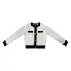 Roch Perel Women's Black / White / Gold White And Black Fluffy Cardigan In Black/white/gold